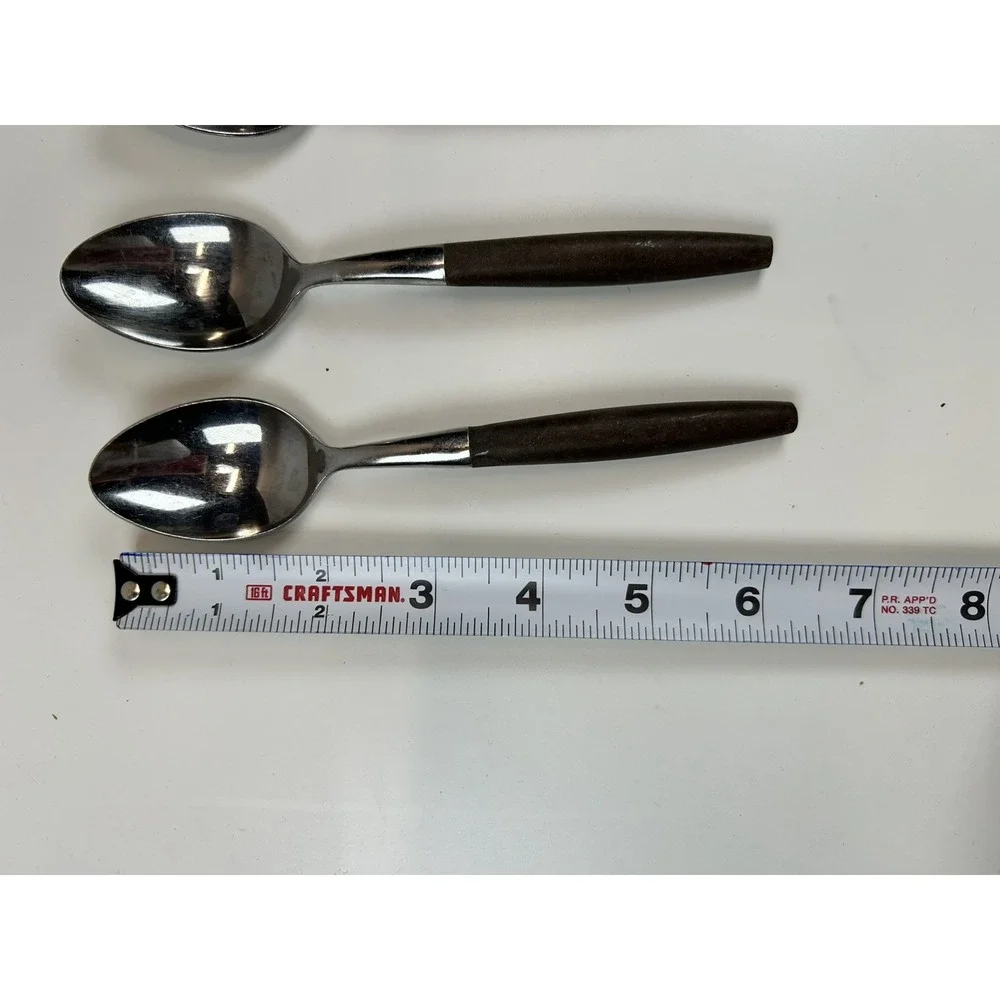 Supreme Cutlery 5 Piece Stainless Steel Flatware Spoons with faux wood - Japan